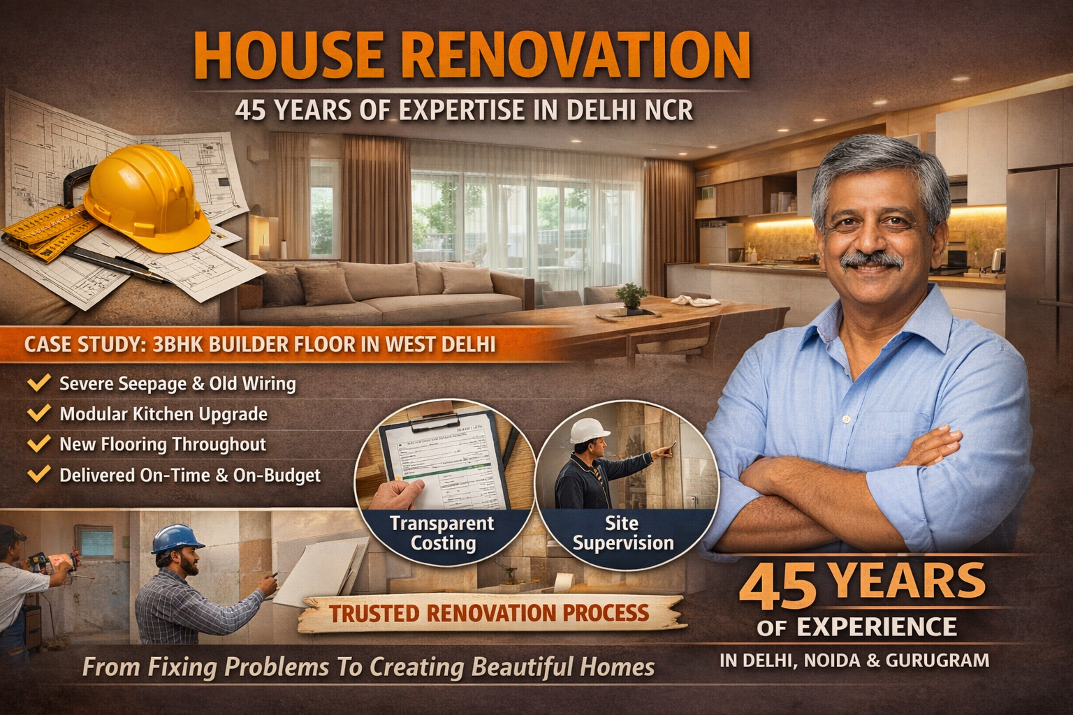 You are currently viewing House Renovation: A Complete Guide to House Renovation Based on 45 Years of Real Experience in Delhi NCR